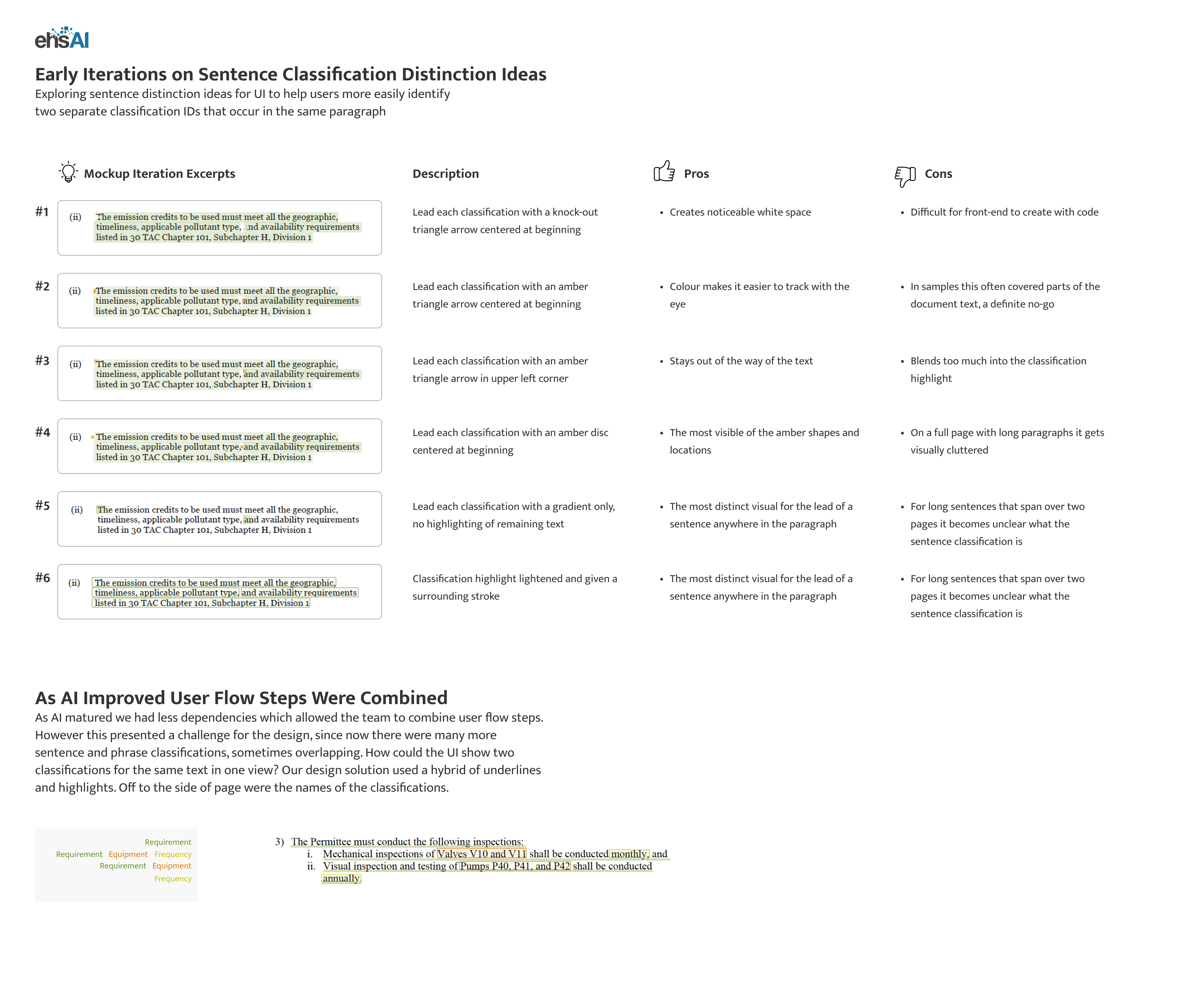 ehsAI - Early Iterations on Classification and Sentence Distinction Ideas and a solution