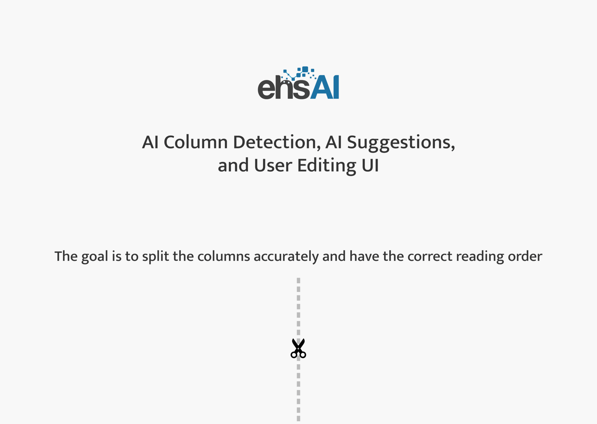 ehsAI - AI column detection, suggestions, and user editing UI